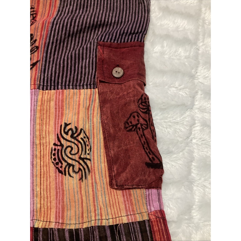 Rising Women's Medium Multicolored Boho Hippie Festival Joggers Patchwork NWT - Picture 4 of 11